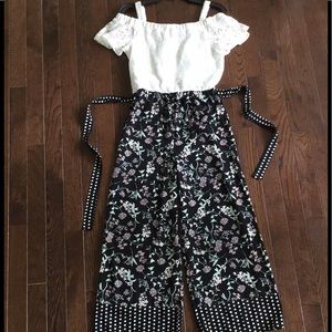 Open shoulder jumpsuit